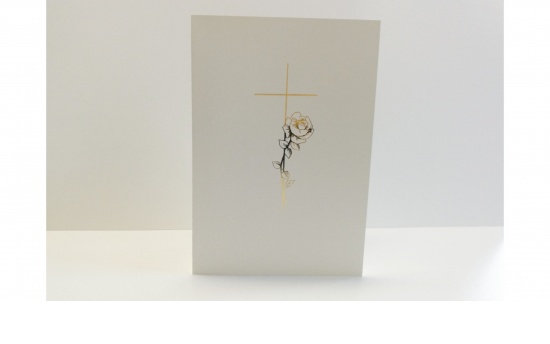 goldenes Kreuz mit Rose  
